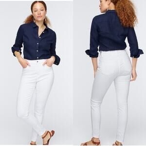 J. Crew Curvy toothpick jeans high rise classic white denim Y2K minimalist Sz 27